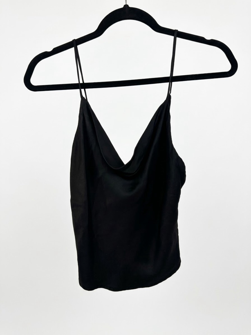Zara Black Satin Cowl Camisole